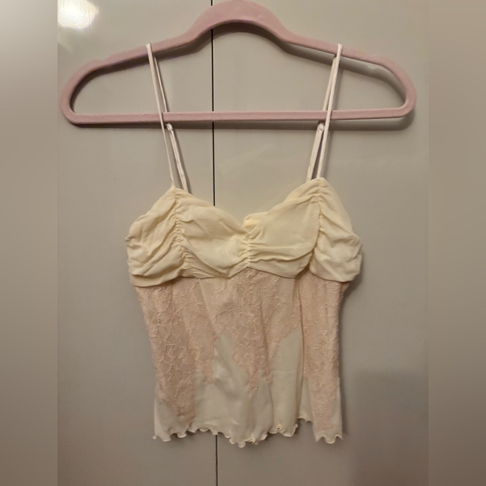 Free people Elegant Cream Lace Women's Top size medium